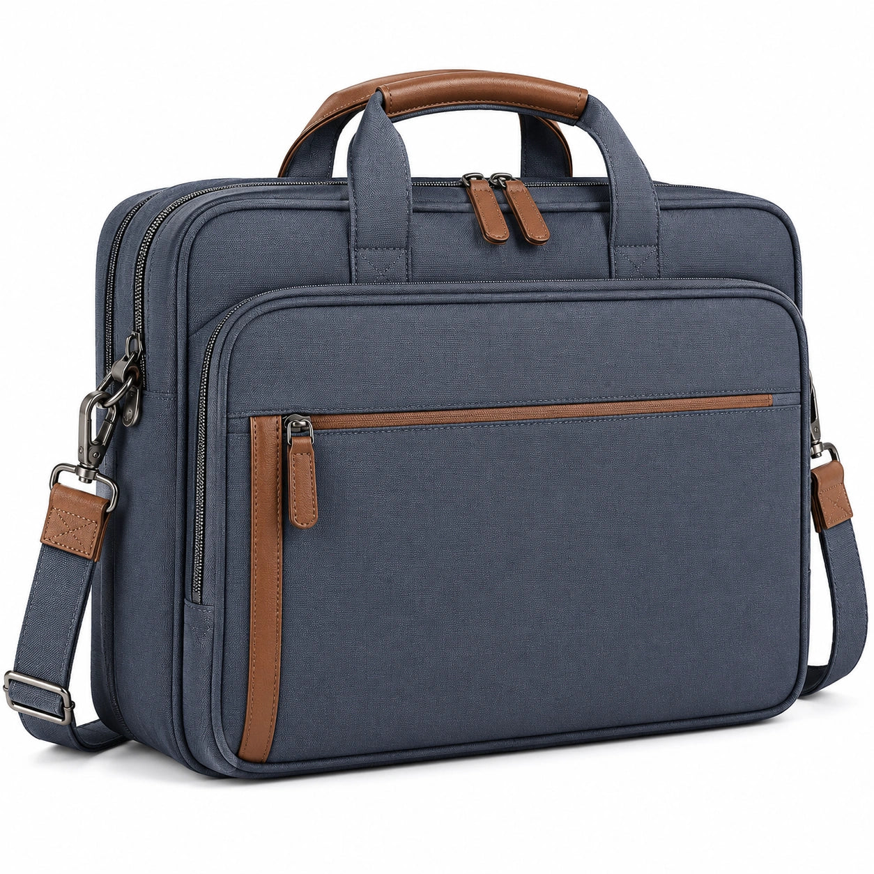 Elegante Laptop-Aktentasche Blau und Braun