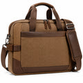 Braune Laptoptasche mit Lederakzenten und Schultergurt