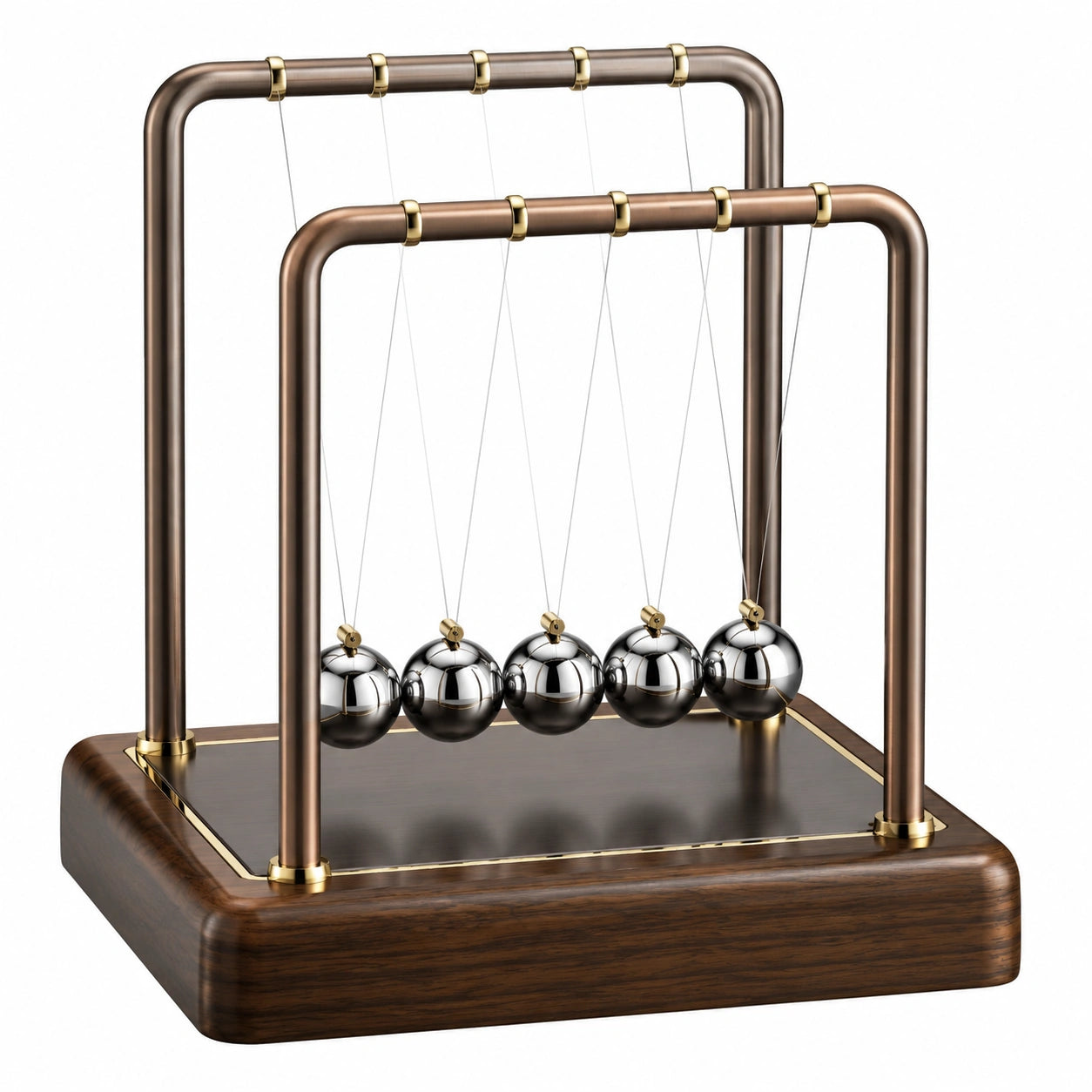 Newtonsches Pendel Dekoration Braun Silber