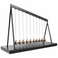 Newtonsches Kugelpendel Schwarz-Gold, 9 Kugeln, 18x10x15cm
