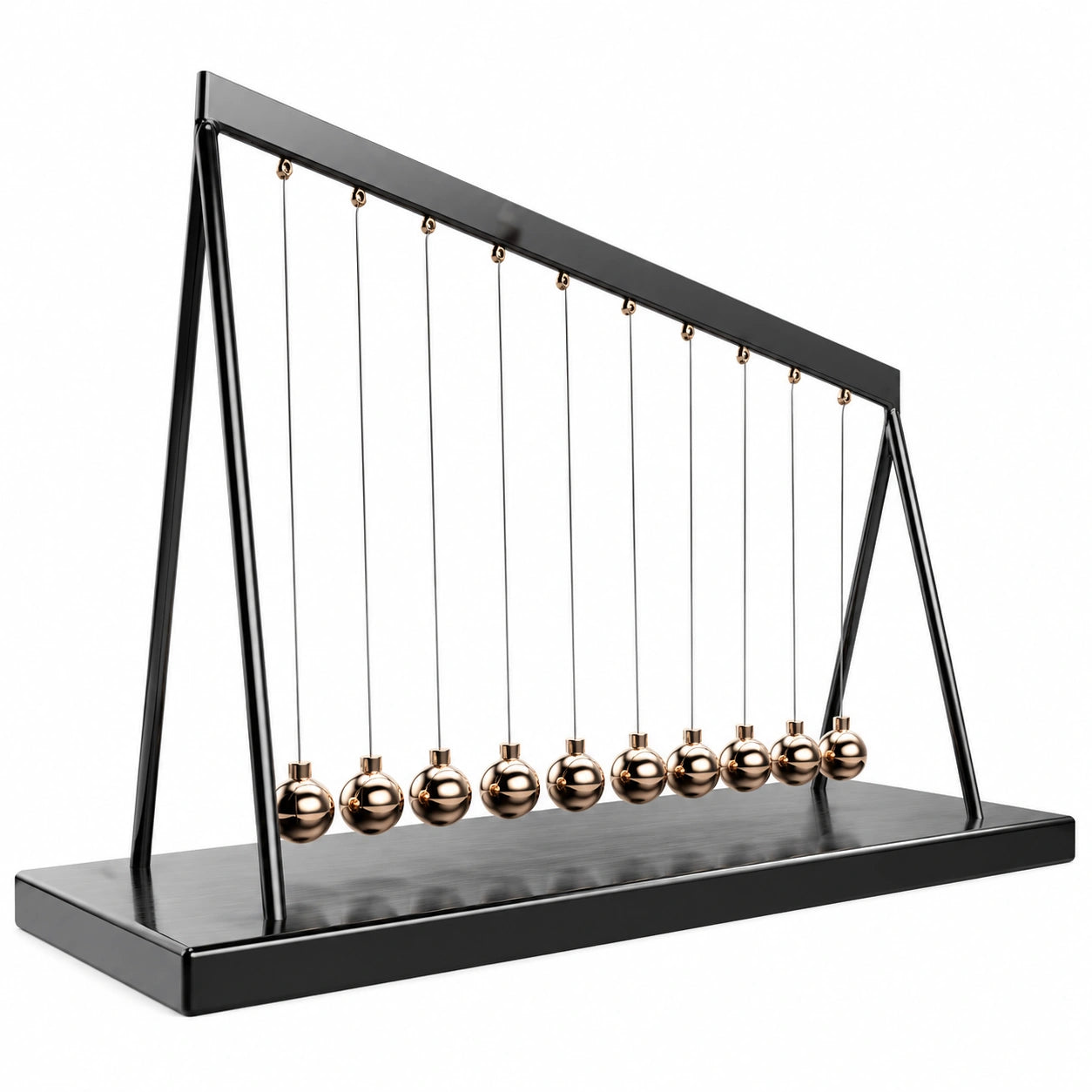 Newtonsches Kugelpendel Schwarz-Gold, 9 Kugeln, 18x10x15cm