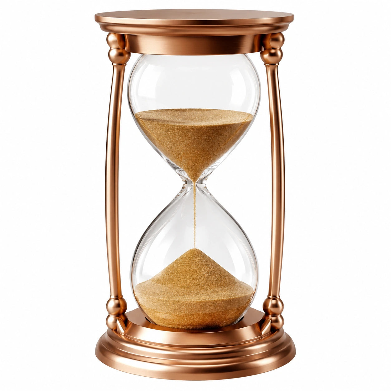 Elegante Sanduhr Kupfer mit 60-Minuten-Timer