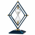 Dekorative Sanduhr mit Rautendesign Blau/Gold