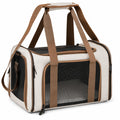Tragbare Haustier-Tragetasche mit Netzgewebe - Beige/Braun